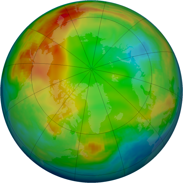 Arctic ozone map for 01 January 1980